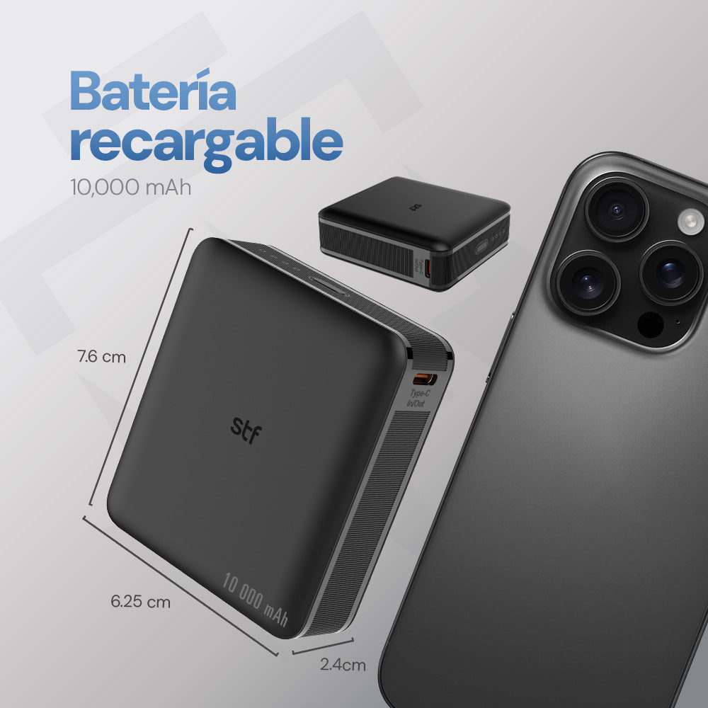 Batería Portátil Power Bank STF 10000 mAh 22W Carga Ultra Rápida
