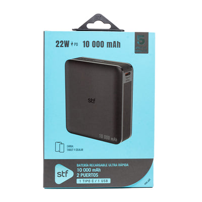 Batería Portátil Power Bank STF 10000 mAh 22W Carga Ultra Rápida