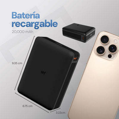 Batería Portátil Power Bank STF 20000 mAh 22W Carga Ultra Rápida