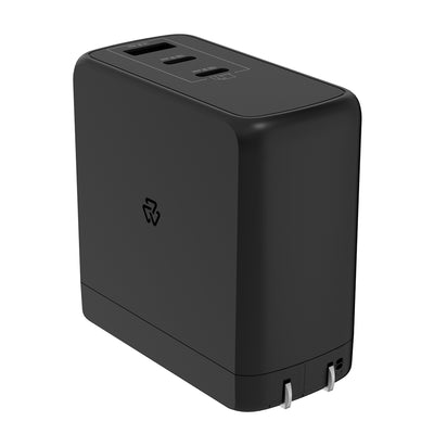 Cargador Pared STF GaN 100W 3 Puertos Tipo C Dual + USB Carga Ultra Rápida
