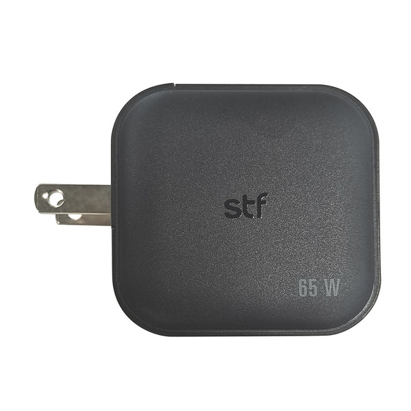 Cargador Carga Ultra Rapida 65W | STF GaN | 3 Puertos 2 tipoC 1 USB Compatible con enchufes UK/UE/AU.