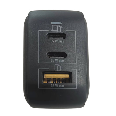 Cargador Pared STF GaN 65W 3 Salidas + Adaptadores UK/EU/AU Carga Ultra Rápida