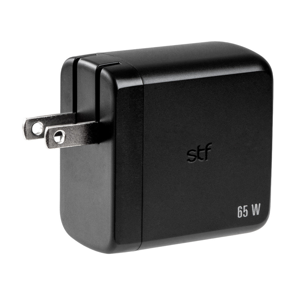 Cargador Pared STF GaN 65W 3 Salidas Tipo C Dual + USB Carga Ultra Rápida