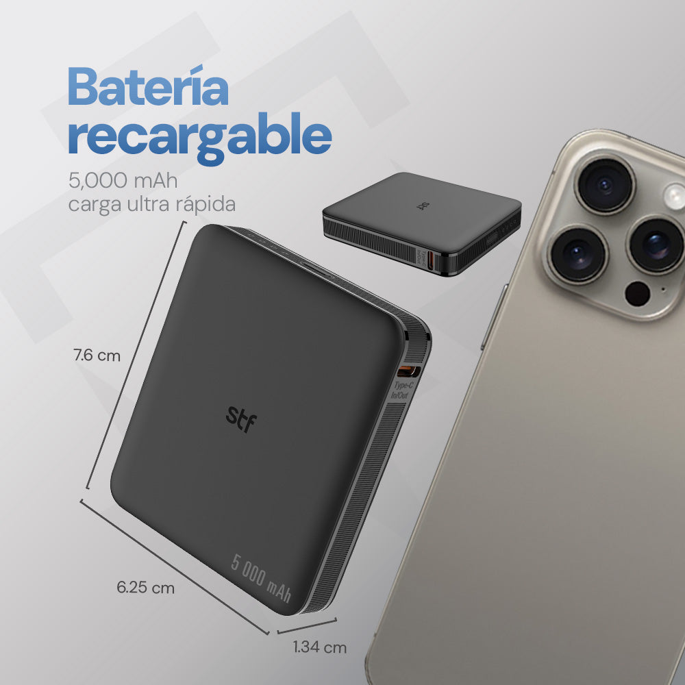 Batería Portátil Power Bank STF 5000mAh 20W Carga Ultra Rápida