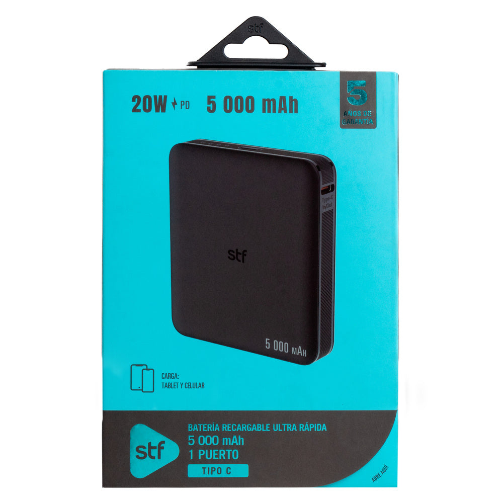 Batería Portátil Power Bank STF 5000mAh 20W Carga Ultra Rápida