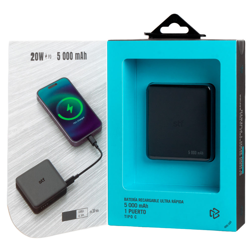Batería Portátil Power Bank STF 5000mAh 20W Carga Ultra Rápida