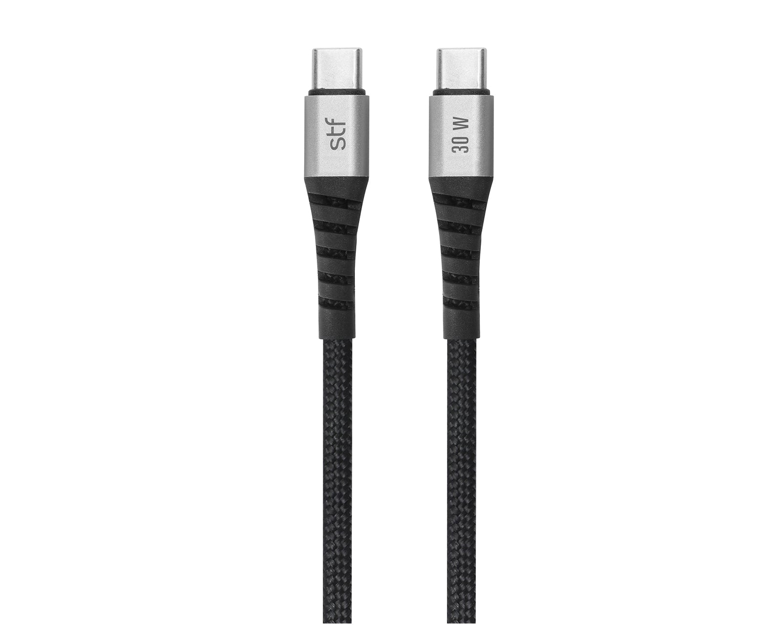 Cable Tipo C a Tipo C STF 30W Carga Rápida PD 1.8m Textil/Aluminio
