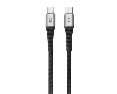 Cable Tipo C a Tipo C STF 30W Carga Rápida PD 1.8m Textil/Aluminio
