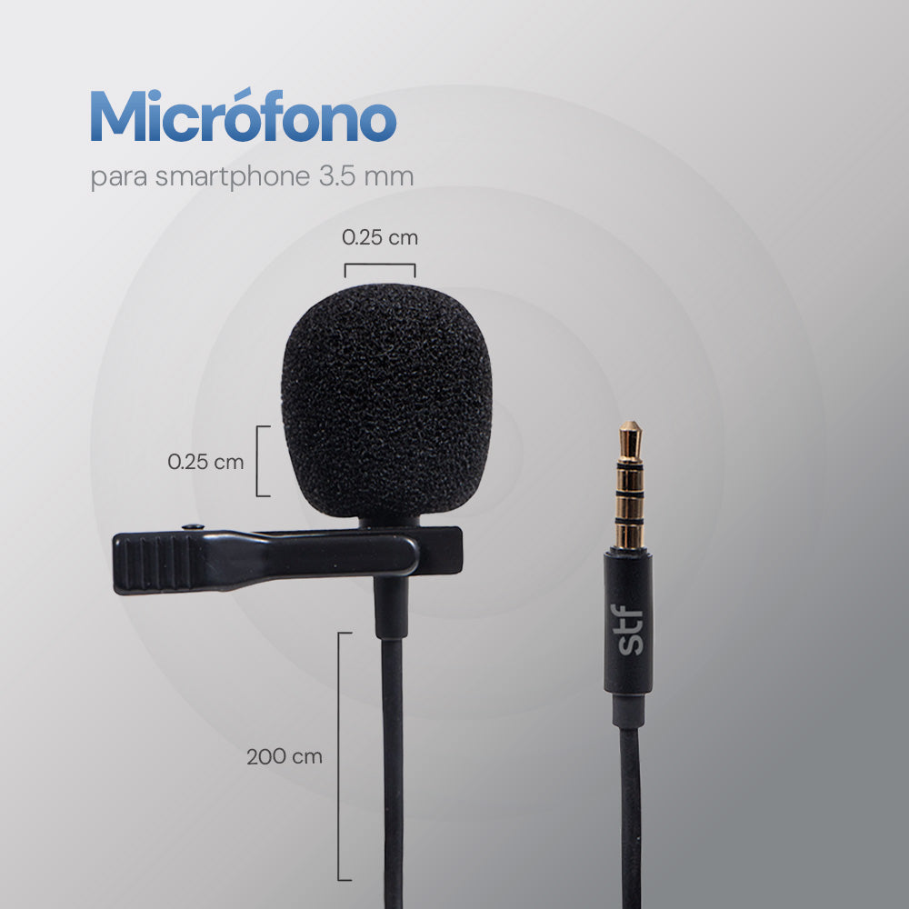 Micrófono para celular STF con clip 3.5mm auxiliar