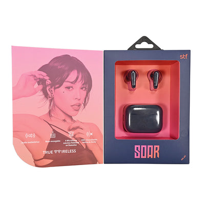 Audifonos Inalambricos Tws Soar STF 20hrs Uso ANC 4 Micrófonos Azul