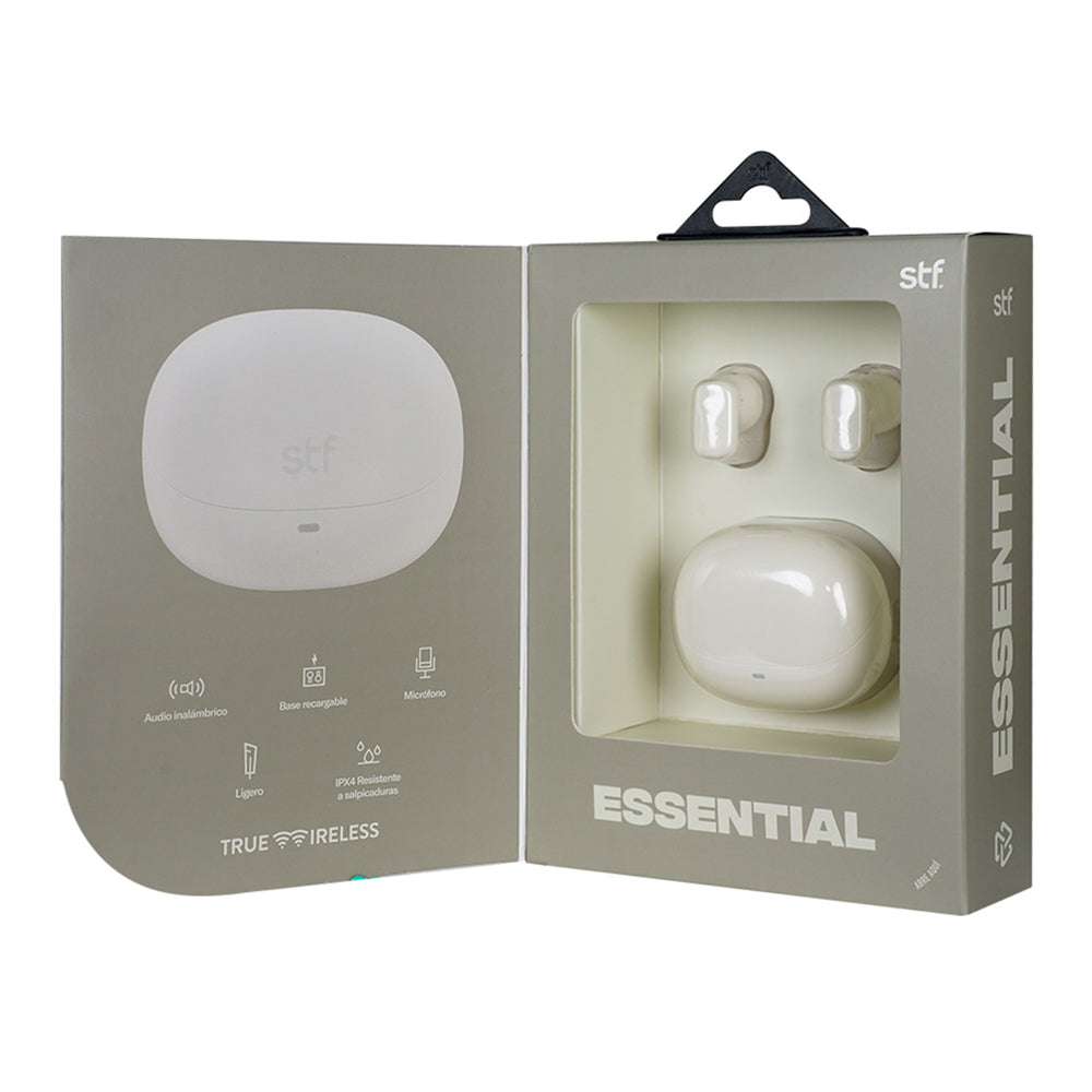 Audifonos Inalambricos Tws Essential STF 40hrs Uso Protección IPX4 Blanco