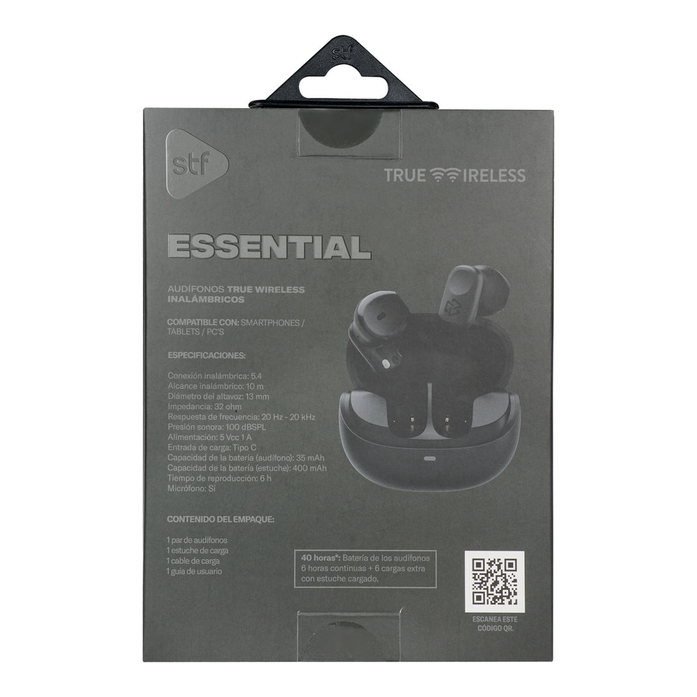 Audifonos Inalambricos Tws Essential STF 40hrs Uso Protección IPX4 Negro