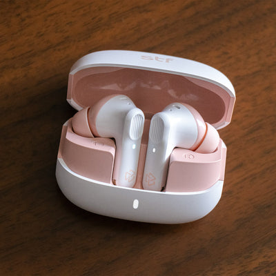Audifonos Inalambricos Tws Pure STF 12hrs Uso Proteccion IPX4 Blanco