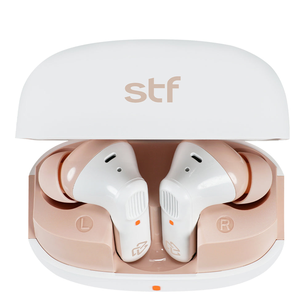 Audifonos Inalambricos Tws Pure STF 12hrs Uso Proteccion IPX4 Blanco