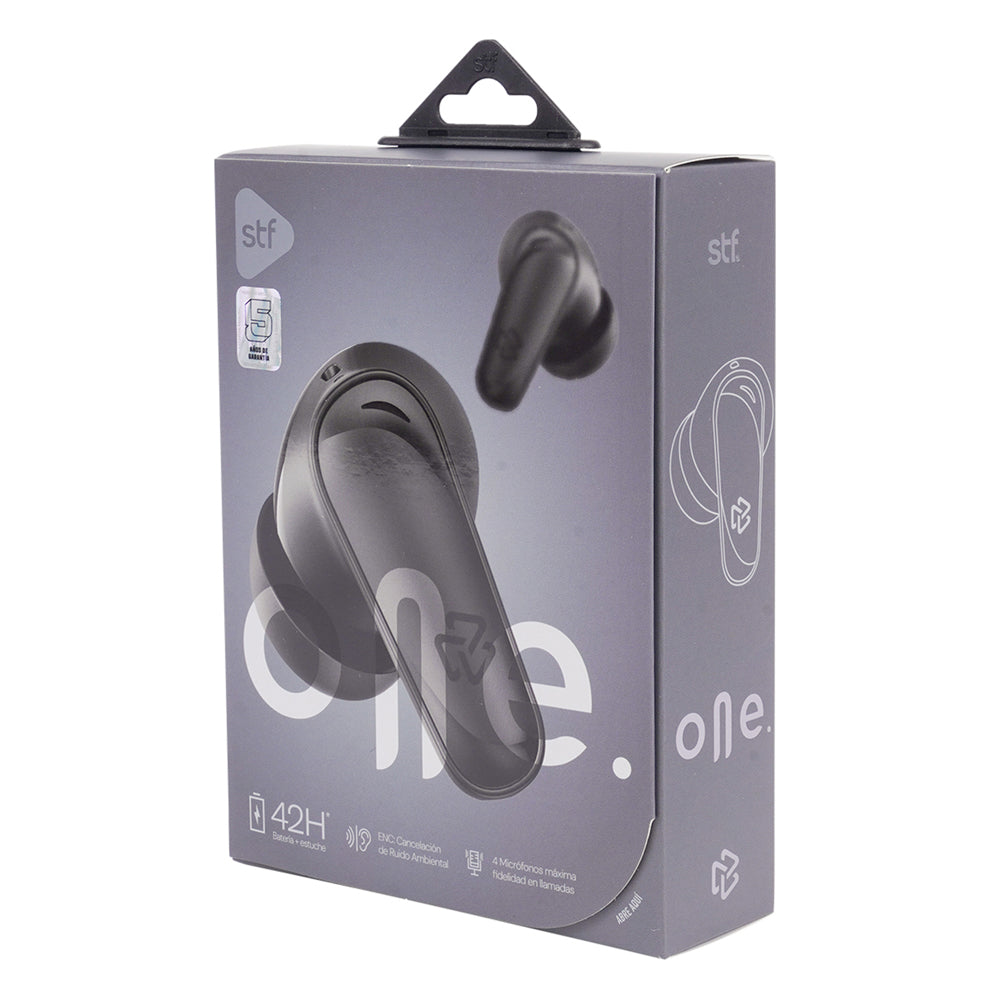 Audifonos Inalambricos Tws One STF 42hrs Uso ENC 4 Micrófonos Protección IPX4 Negro