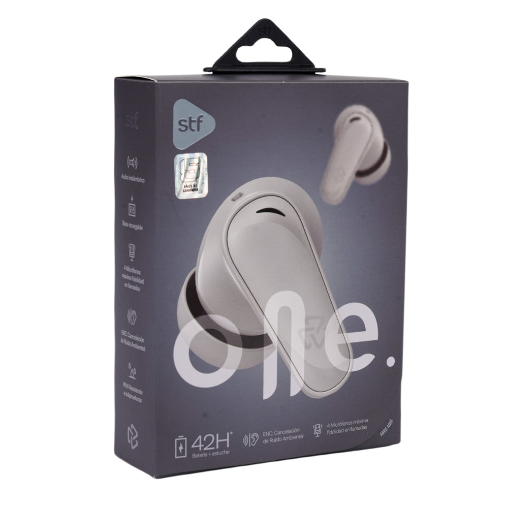 Audifonos Inalambricos Tws One STF 42hrs Uso ENC 4 Micrófonos Protección IPX4 Gris