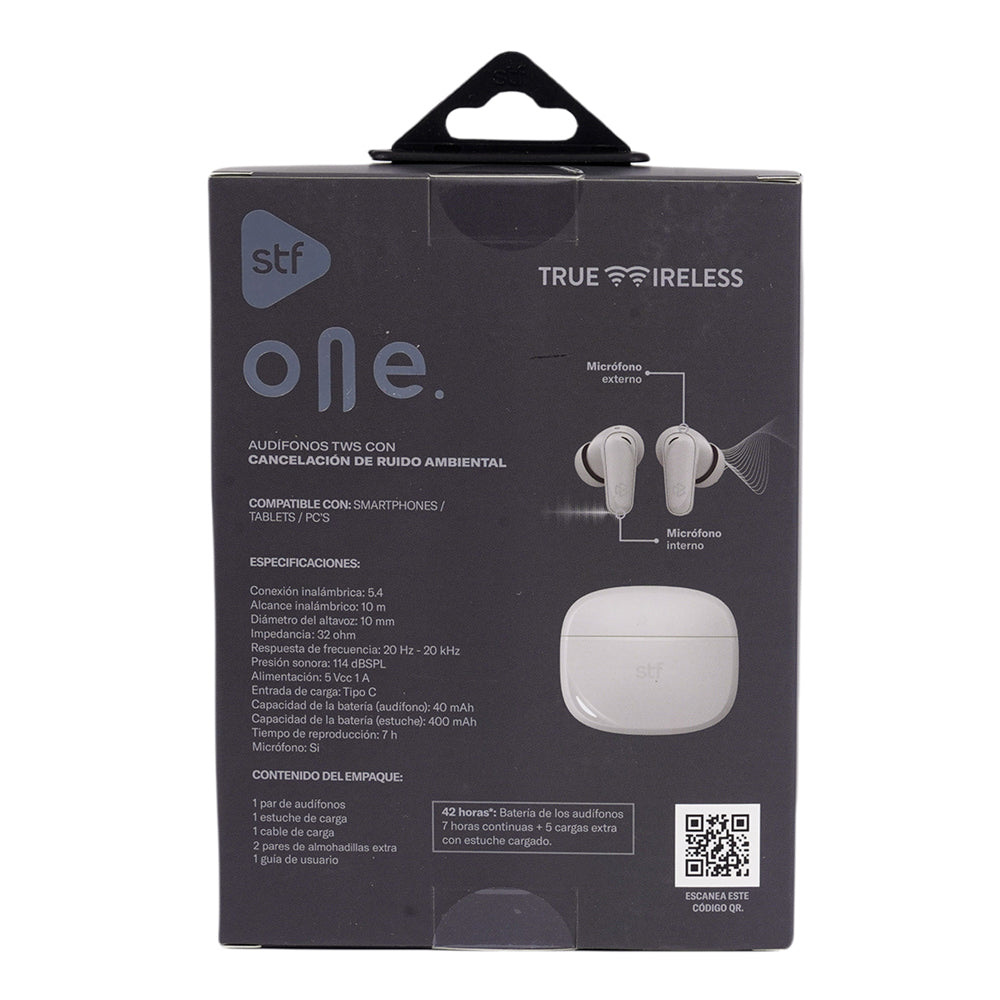 Audifonos Inalambricos Tws One STF 42hrs Uso ENC 4 Micrófonos Protección IPX4 Gris