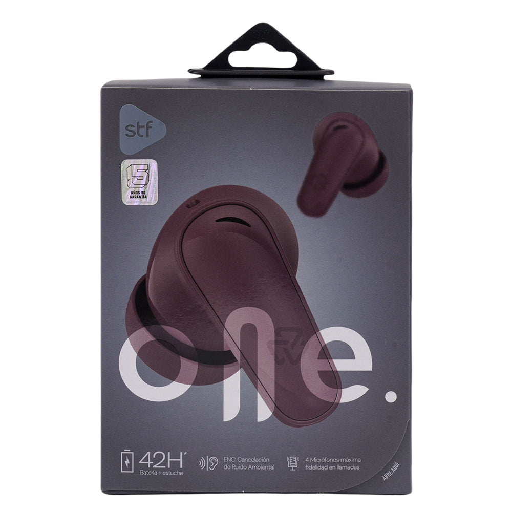 Audifonos Inalambricos Tws One STF 42hrs Uso ENC 4 Micrófonos Protección IPX4 Vino