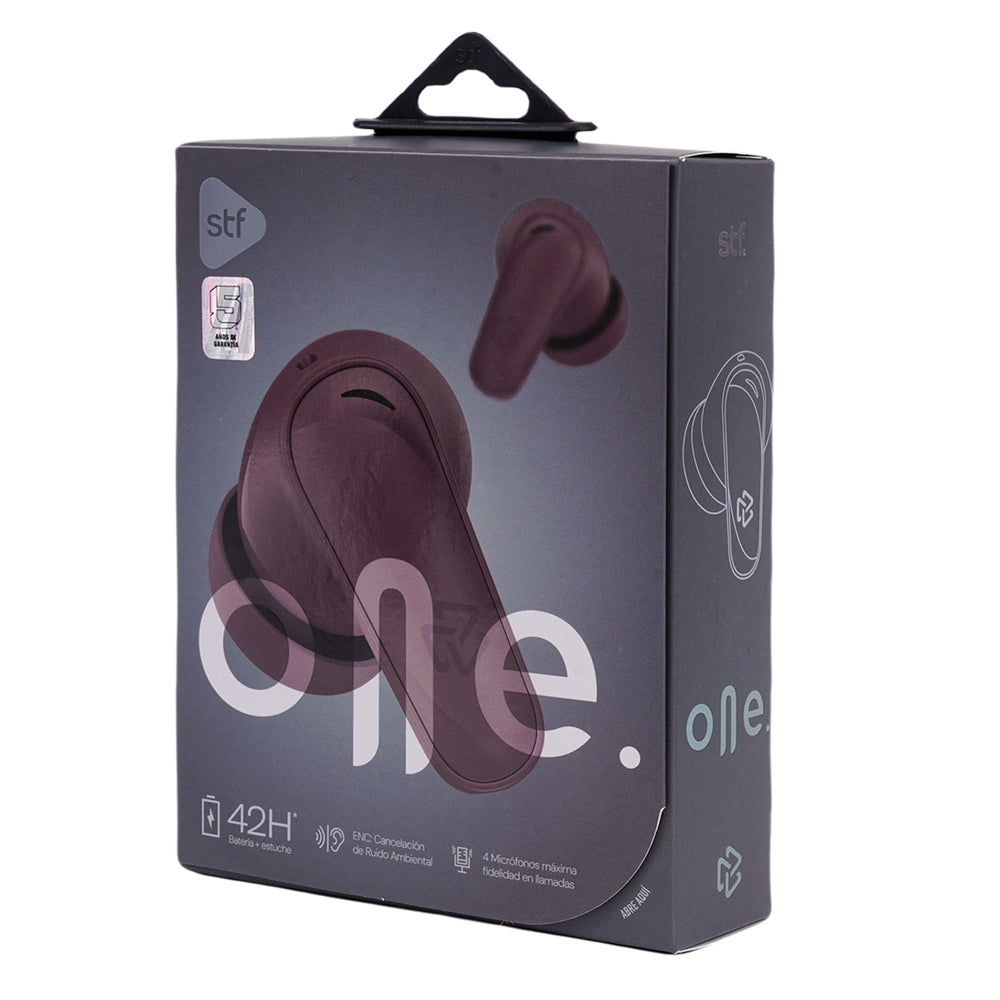 Audifonos Inalambricos Tws One STF 42hrs Uso ENC 4 Micrófonos Protección IPX4 Vino