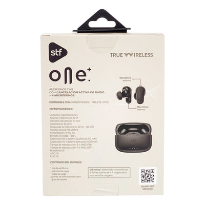 Audifonos Inalambricos Tws One Plus STF 36hrs Uso ANC/ENC 4 Micrófonos Protección IPX4 Negro