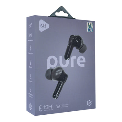 Audifonos Inalambricos Tws Pure STF 12hrs Uso Protección IPX4 Negro