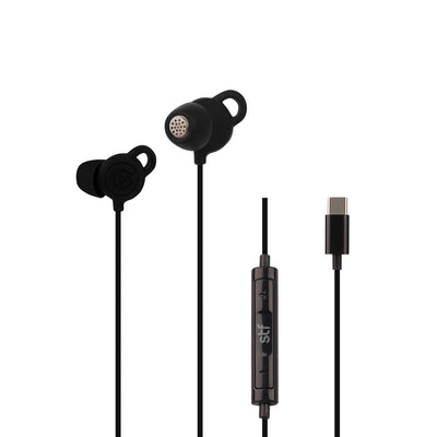 Audifonos alámbricos In Ear Gravity STF Tipo C, Micrófono, Negro