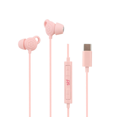 Audifonos alámbricos In Ear Gravity STF Tipo C, Micrófono, Rosa