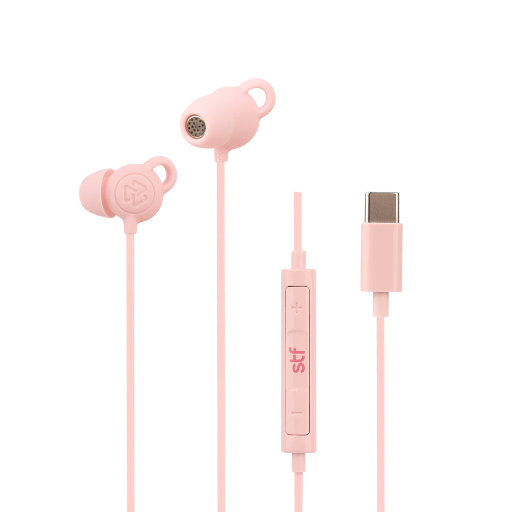 Audifonos alámbricos In Ear Gravity STF Tipo C, Micrófono, Rosa
