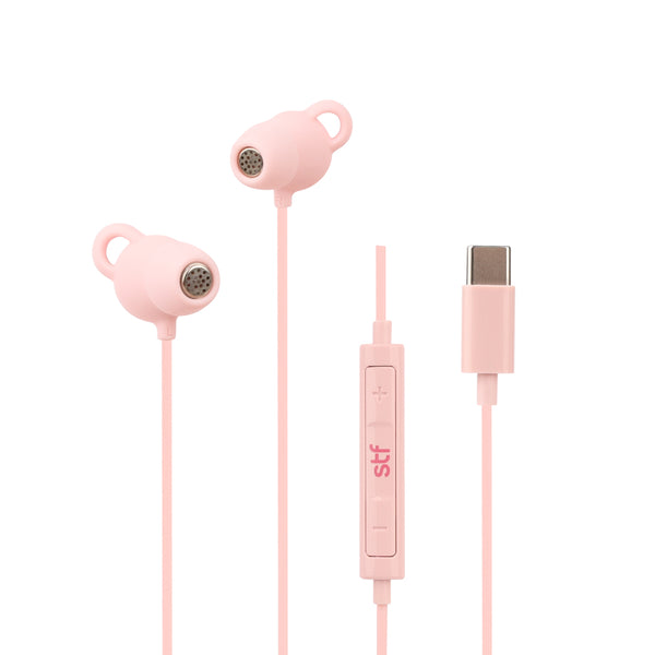 Audifonos alámbricos In-Ear Gravity: Tipo C, Micrófono, Rosa