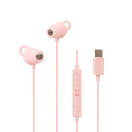 Audifonos alámbricos In-Ear Gravity: Tipo C, Micrófono, Rosa