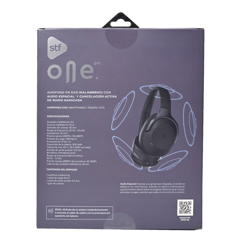 Audífonos STF One Pro: ANC, On ear, Audio Espacial y Batería 40 Hrs – Stf