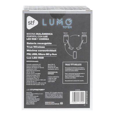 Bocina Portátil Lumo Totem 3 STF 10W 7hrs Uso Función Tws