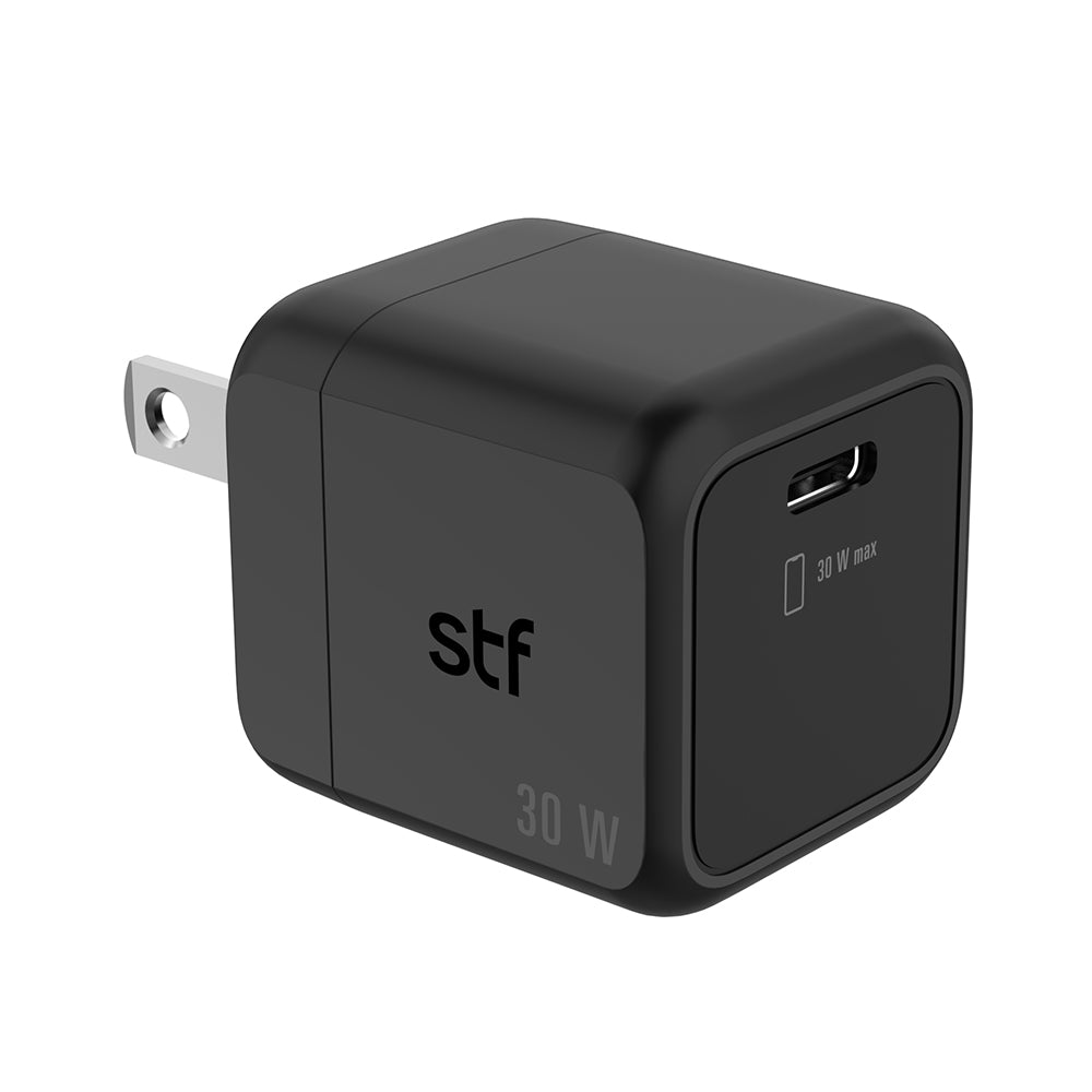 2 Pack Cargador STF GaN 30W + Cable Tipo C/Lightning Carga Rápida PD