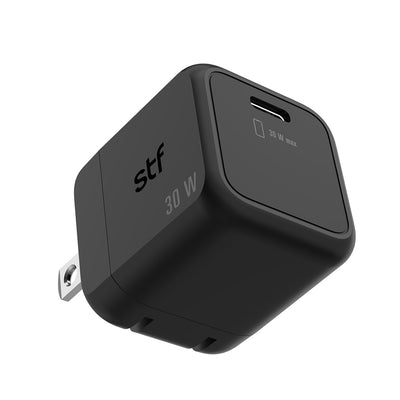 2 Pack Cargador STF GaN 30W + Cable Tipo C/Lightning Carga Rápida PD