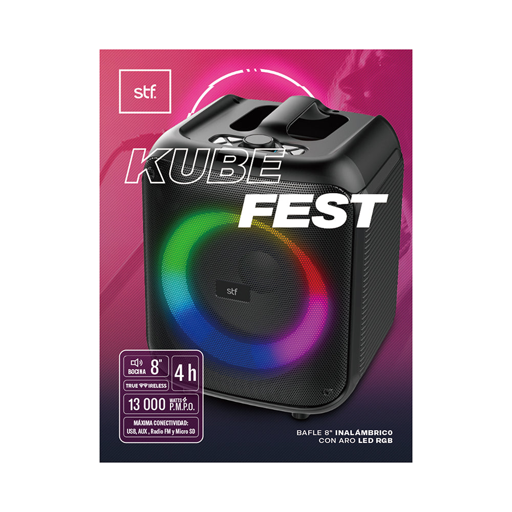 Bocina Portátil Kube fest 8 STF 26W 4hrs Uso Función Tws