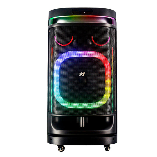 Bafle Bocina Power Block Pro 12": 80W, Karaoke, LED RGB y Ruedas de Transporte