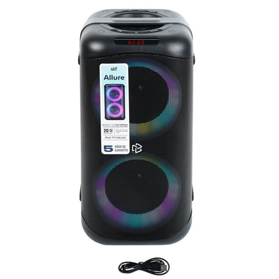 Bocina Portátil Allure 5x2 STF 20W 3hrs Uso Función Tws Negro