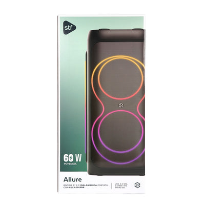 Bocina Portátil Allure 8 STF 60W 3hrs Uso Función Tws