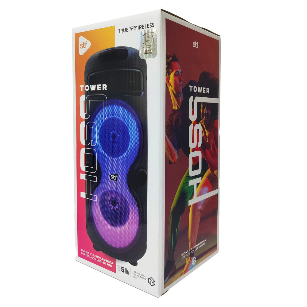 Bocina Portátil Hoss Tower STF 10W 5hrs Uso Función Tws