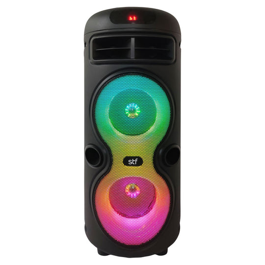 Bocina Inalámbrica TWS STF Hoss Tower: hasta 5 hrs, 4"x2 con luz LED RGB