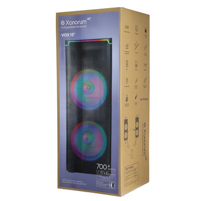 Bafle Inalámbrico Doble Xonorum Vox 15 STF Potencia 700W, Audiencia 70 personas