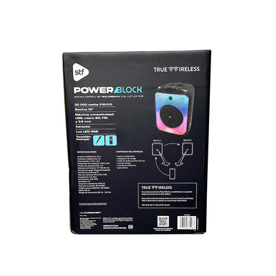 Bocina Portatil Power Block 12 STF 40W 4hrs Uso Funcion Tws
