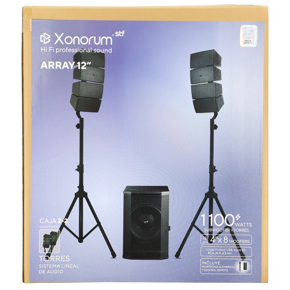 Sistema de Audio Lineal Profesional Xonorum Array 15 STF Potencia 1100W, Audiencia 150 personas