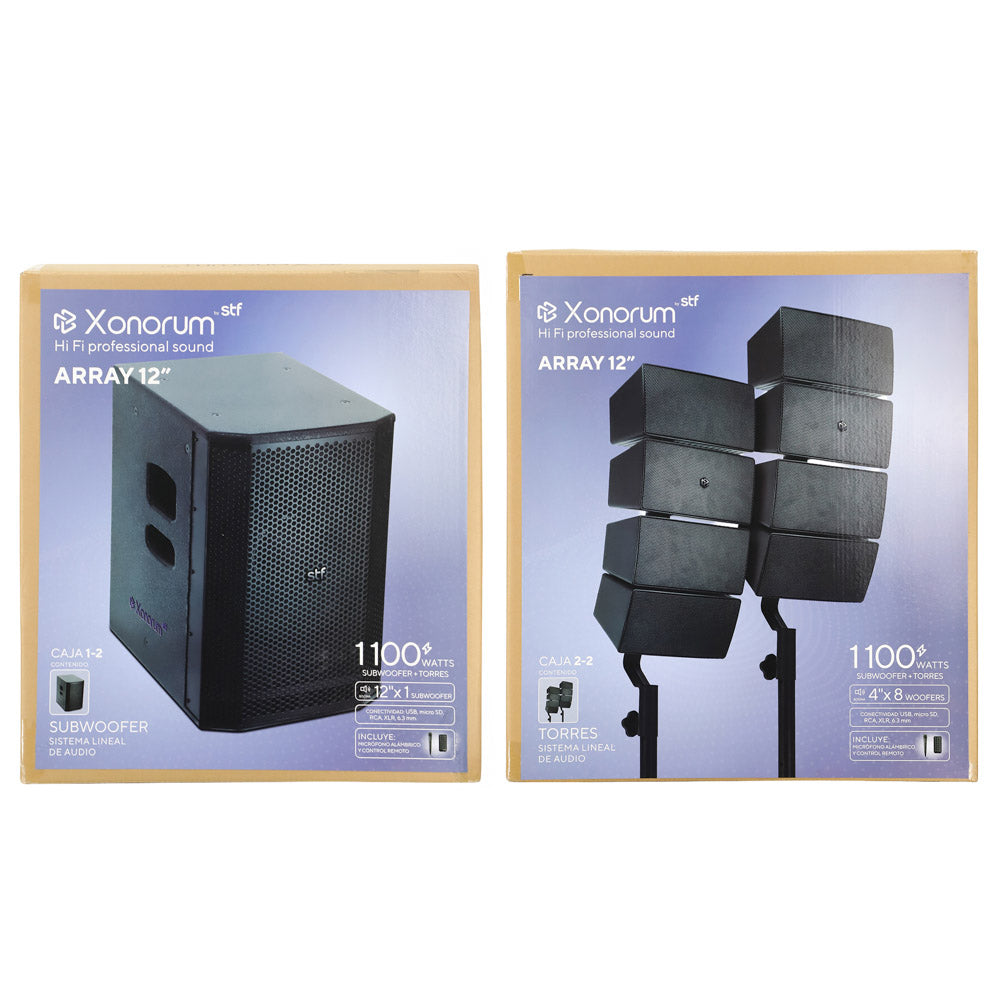 Sistema de Audio Lineal Profesional Xonorum Array 15 STF Potencia 1100W, Audiencia 150 personas