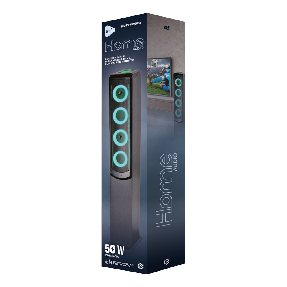 Barra de Sonido Torre Home Audio STF Subwoofer 50W USB SD 3.5 mm 6.3 mm FM True Wireless
