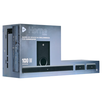 Barra de Sonido Home Audio 5.1 STF Subwoofer Alámbrico 90W HDMI OPTICO 3.5mm AUX USB