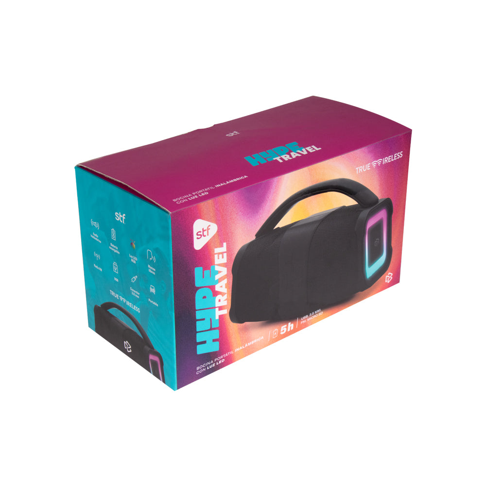 Bocina Portatil Hype Travel STF 20W 5hrs Uso Funcion Tws