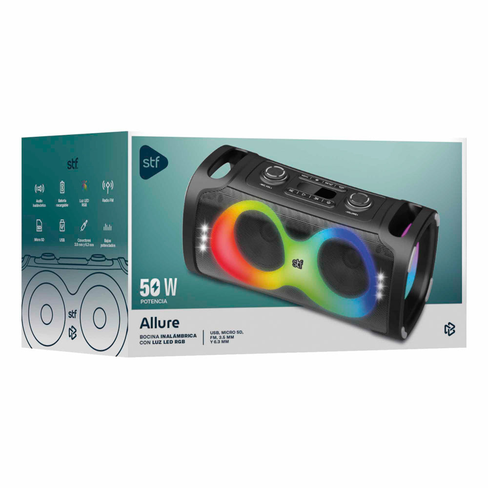Bocina Portatil Allure Doble 6.5 STF 50W 2hrs Uso