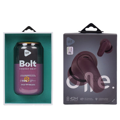 Kit STF Audífonos One TWS ENC + Bocina inalámbrica BOLT color Morado