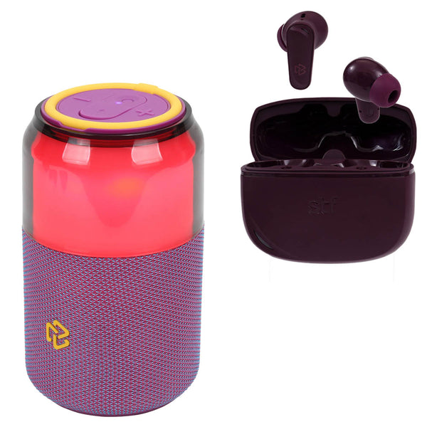 Kit STF Audífonos One TWS ENC + Bocina inalámbrica BOLT color Morado